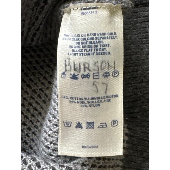 VTG Lands End Wool Blend Dad Cardigan Sweater M Grey Grandpa Preppy Classic - Picture 11 of 15